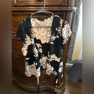 Lily Black Black Floral Blouse